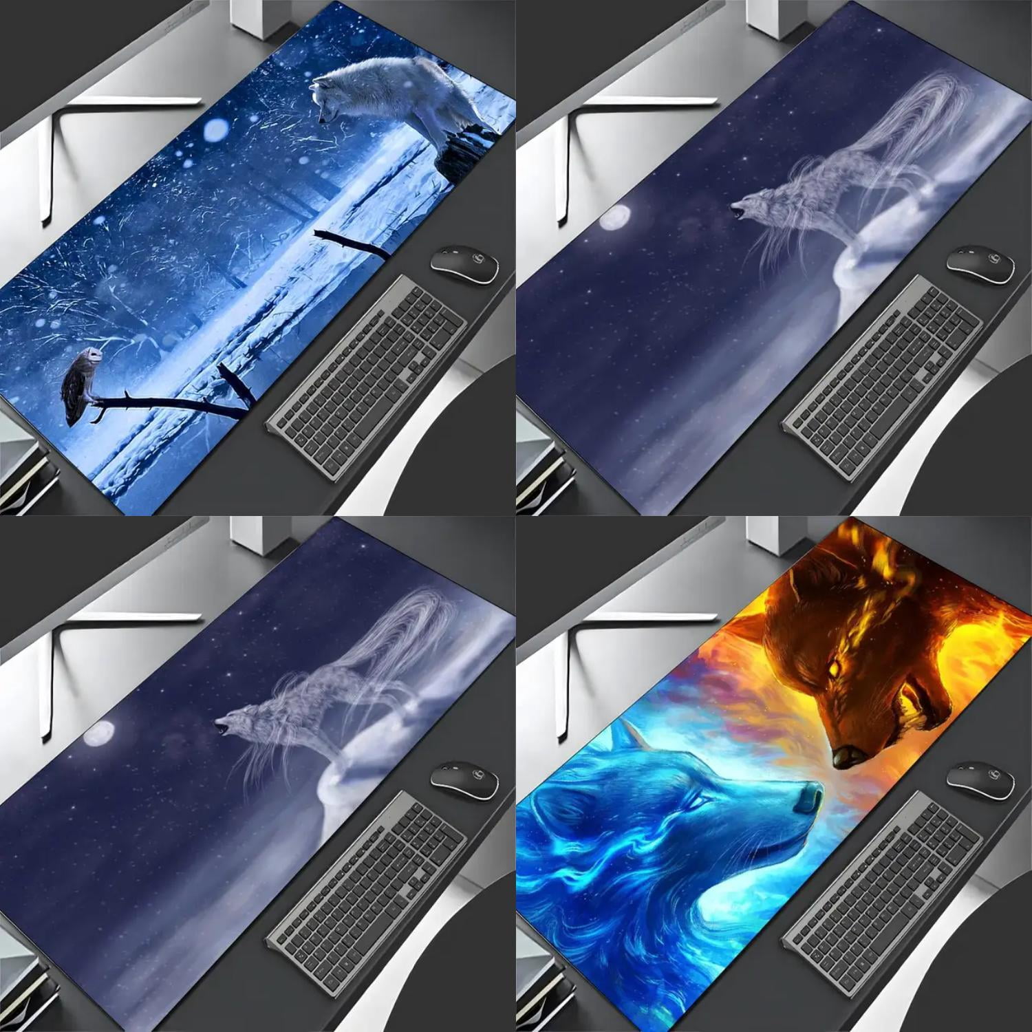 JNZOLIJ lupus Mouse Pad Large Gaming Pad XXL Desk Mat Non Slip Double ...