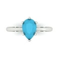 thumbnail image 1 of 1.5 ctw Solitaire Anniversary Ring for Women | Pear Cut Simulated Turquoise | Hyperallergenic Solid 18K White Gold, 1 of 5