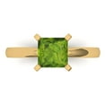 thumbnail image 1 of 1.5 ctw Solitaire Anniversary Ring for Women | Princess Cut Natural Peridot | Hyperallergenic Solid 18K Yellow Gold, 1 of 5