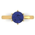 thumbnail image 1 of 1.5 ctw Solitaire Anniversary Ring for Women | Round Cut Simulated Tanzanite | Hyperallergenic Solid 18K Yellow Gold, 1 of 5