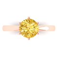 thumbnail image 1 of 1.5 ctw Solitaire Anniversary Ring for Women | Round Cut Simulated Yellow Diamond | Hyperallergenic Solid 18K Rose Gold, 1 of 5