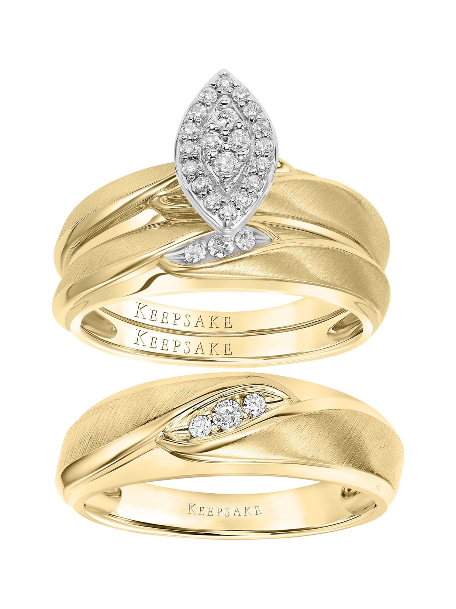 1/5ctw Diamond 10KT Yellow Gold Women's and Men's Marquise