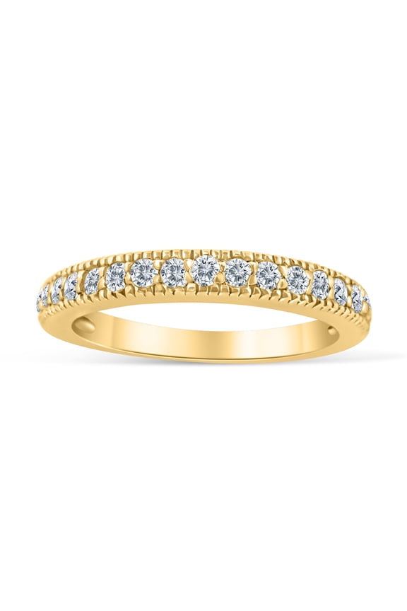 1/5ctw Vintage Diamond Wedding Band in 10K Yellow Gold