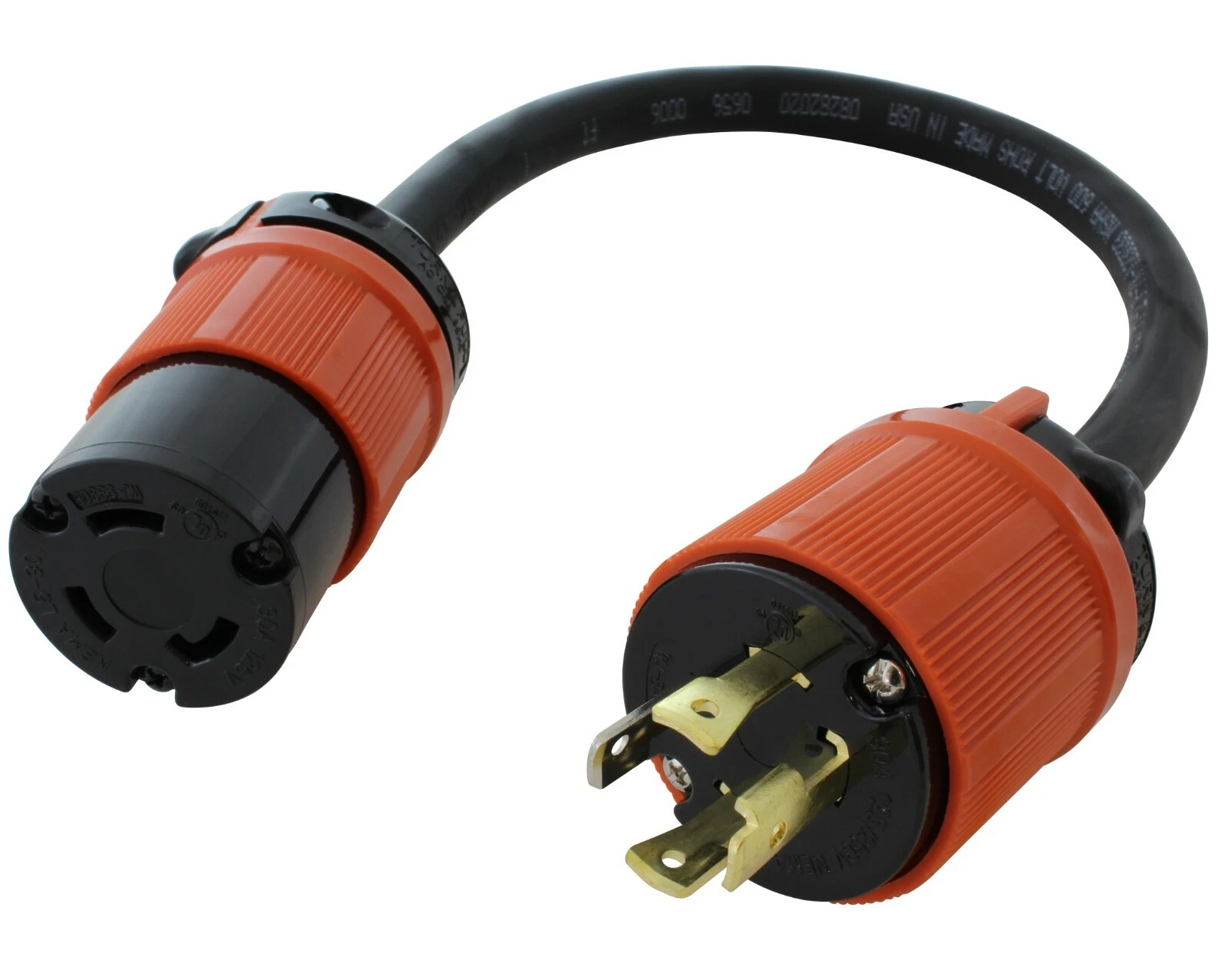 1.5ft 30A NEMA L14-30P to 30A NEMA L5-30R Flexible Adapter by AC WORKS