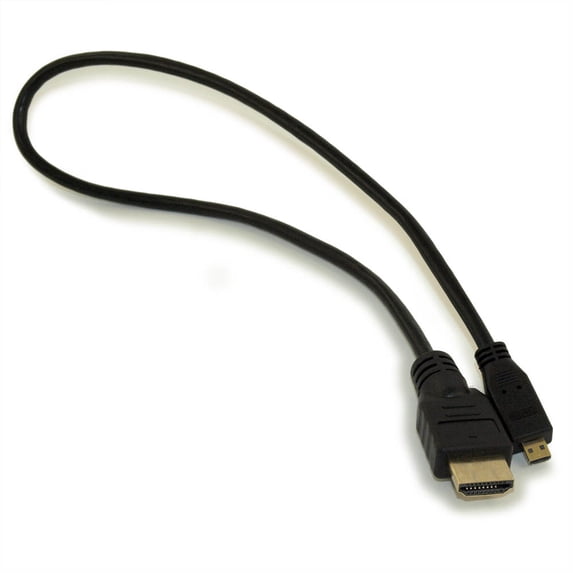 1.5ft MICRO-HDMI (Type D) to Standard HDMI M to M 32AWG Cable