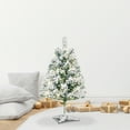 thumbnail image 1 of 1.5ft Prelit Snow Flocked Artificial Hinged Slim Pencil Christmas Tree with Warm White Lights, Flocked Pencil Spruce Tree, Perfect Decoration Choice for Xmas Holiday, 1.5 FT, Flocked Green, 1 of 5