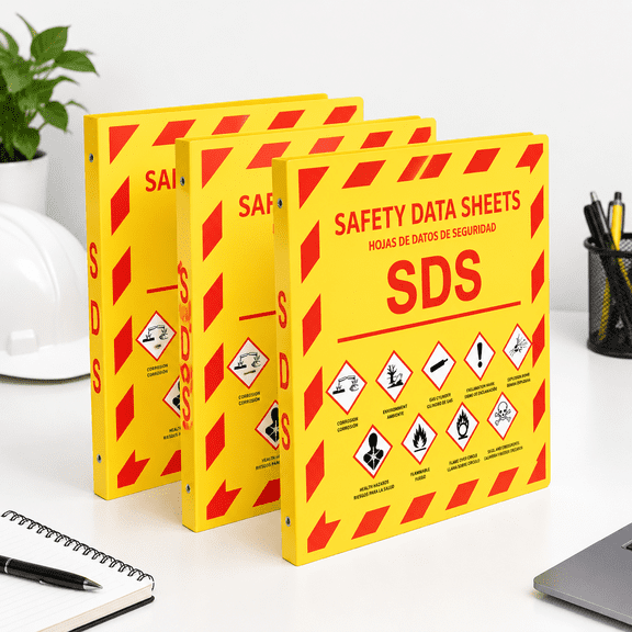 1.5in 3 Ct Heavy Duty 3 Ring Safety Data Sheet Binders, 3 Pack