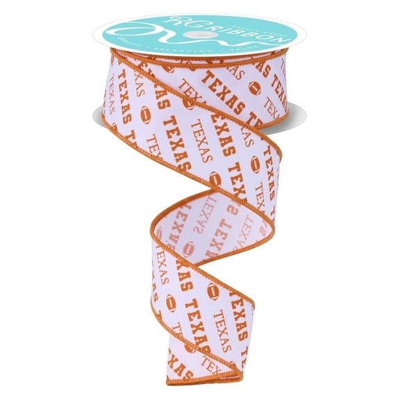 1.5in Texas Diagonal Pattern Ribbon: Burnt Orange (10 Yards)