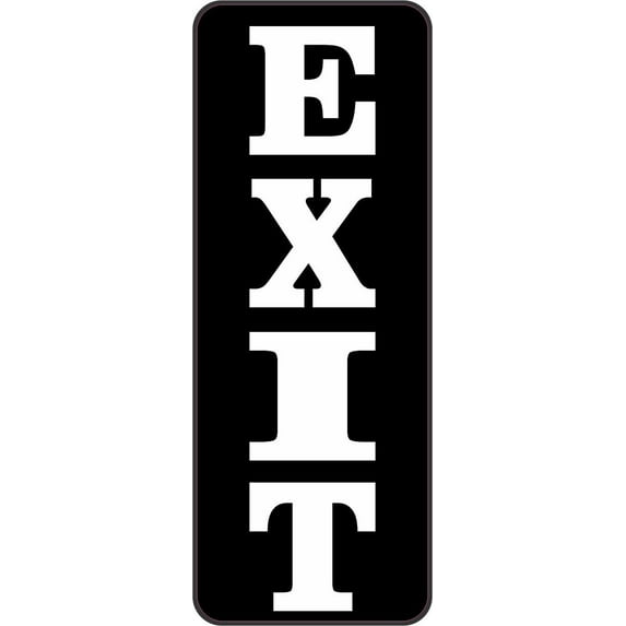 1.5in x 4in Exit Door Sticker Business Sign Vinyl Decal Stickers Signs Decals