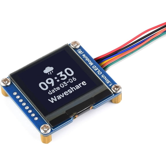 1.5inch OLED Display Module 128128 Resolution I2C OLED Screen for , Arduino, STM32,SH1107 Driver Chip,Black/White Display Color