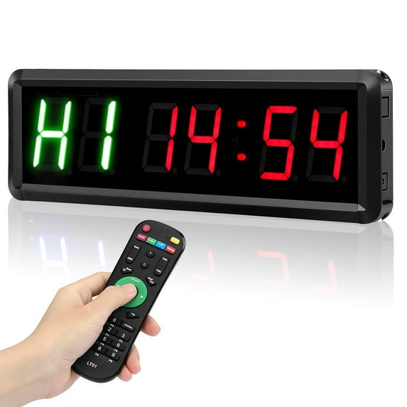 1.5inch Progmable Remote Control LED Timer Interval Timer Gara Timer Sports Training Clock Gym Timer