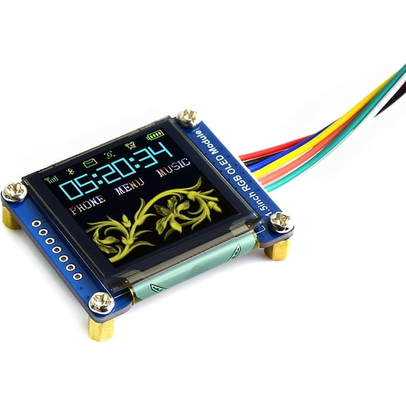 1.5inch RGB OLED Display Module, 128x128 Resolution, 65K RGB Colors, SPI Interface, Compatible with , Arduino, STM32, Includes Development Resources & Examples