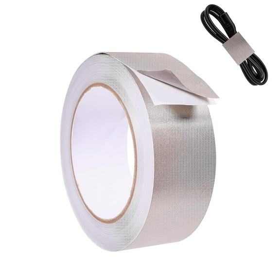1.5inch x 65Feet Double Conductive Tape Polyester Fabric Adhesive Tape Cable Shield Tape Ducts HVAC Tape for Cable Shield Laptop Cellphone LCD Cable Wire Harness Wrapping Gray Gray DIY