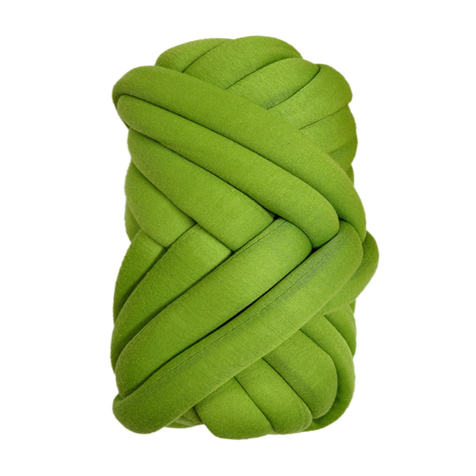 1.5kg Chunky Yarn Bulky Yarn Washable Tube Giant Soft Yarn Arm Knitting Yarn Weight Yarn Jumbo Tubular Yarn for Baskets Sweaters DIY Pet Bed Green