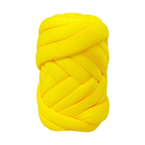 1.5kg Chunky Yarn Bulky Yarn Washable Tube Giant Soft Yarn Arm Knitting Yarn Weight Yarn Jumbo Tubular Yarn for Baskets Sweaters DIY Pet Bed Yellow