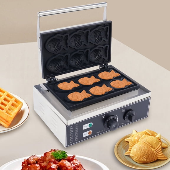 1.5kw Electric Waffle Baker Taiyaki Maker Machine Non-Stick Commercial/Household