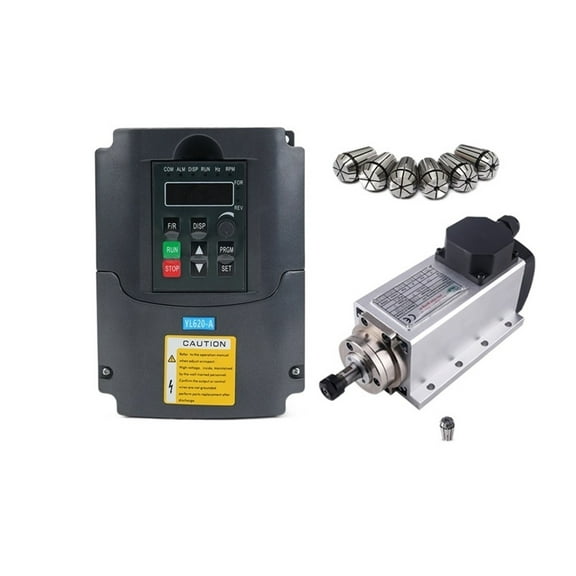 1.5kw Spindle Motor Square CNC Air Cooling Spindle 1500W Air-cooled Milling Spindle +1.5KW VFD Inverter+13pcs/set ER11 ,Efficient Performance