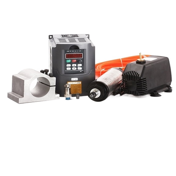 1.5kw Water Cooled Spindle Motor For CNC Router & 1.5kw VFD / Interver & 65mm Clamp & Pump /pipe& 13pcs ER11(1-7mm) ,Anti-Rust