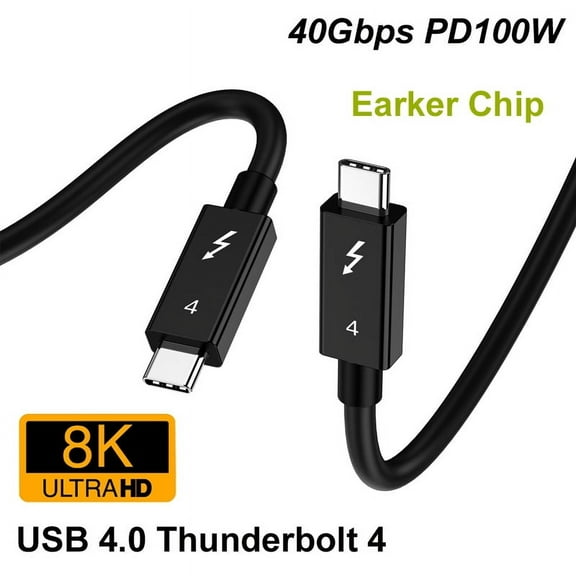 1.5m 2M USB 4.0 Type-C Thunderbolt 4/3 coaxial data cable 40gbps 8K @ 60Hz Ultra HD PD 100W fast charging charger earker chip