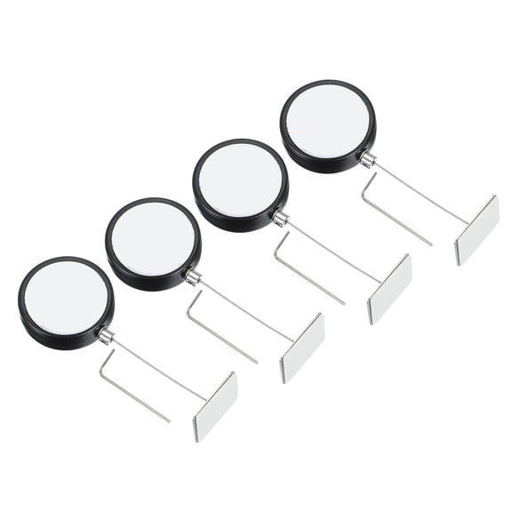 1.5m / 4.9Ft Retractable Remote Control Tether, Security Remote Cable Lock for TV Remotes Black (Square Iron Cap) 4 Pcs