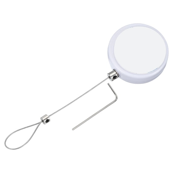 1.5m / 4.9Ft Retractable Remote Control Tether, Security Remote Cable Lock for TV Remotes White (Lock Buckles)