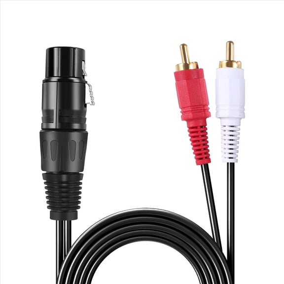 1.5m/ 5ft Stereo Audio Splitter Patch Y Cable Cord 1 XLR Female to 2 Male Plug