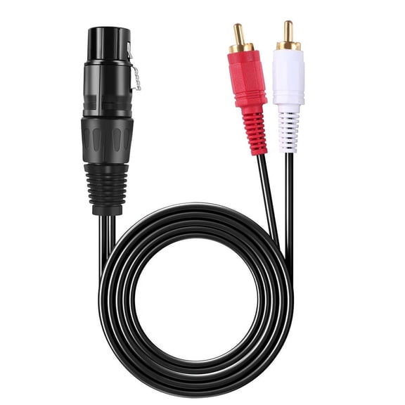 1.5m/ 5ft Stereo Audio Splitter Patch Y Cable Cord 1 XLR Female to 2 Male Plug