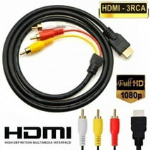 1.5m /5ft Video Cable HDMI to RCA Audio AV Adapter, Male M/M 3-RCA DVD HDMI 1080P for HDTV