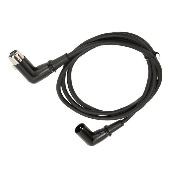 1.5m Black XLR Male Right Angle to Female Microphone Cable with OFC Conductors and Zinc Alloy Housing