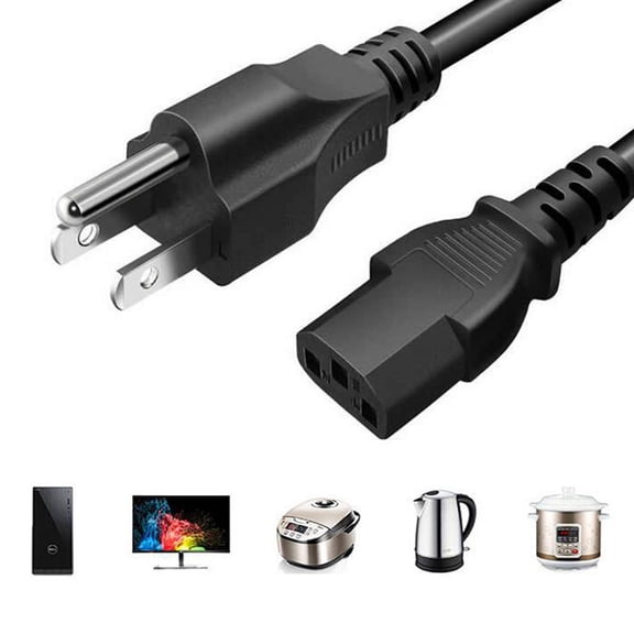 1.5m Copper Replacement Cable AC Power Cord Cable U.S.Standard for Home Kitchen Appliances