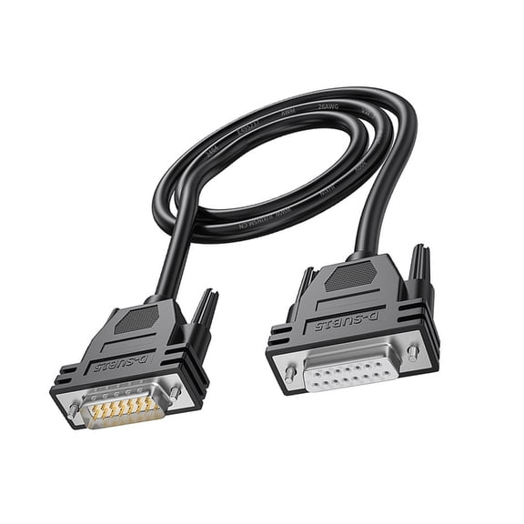 1.5m DB15 Female to Male Extension Cable Double Shielding Metal Braide 26AWG