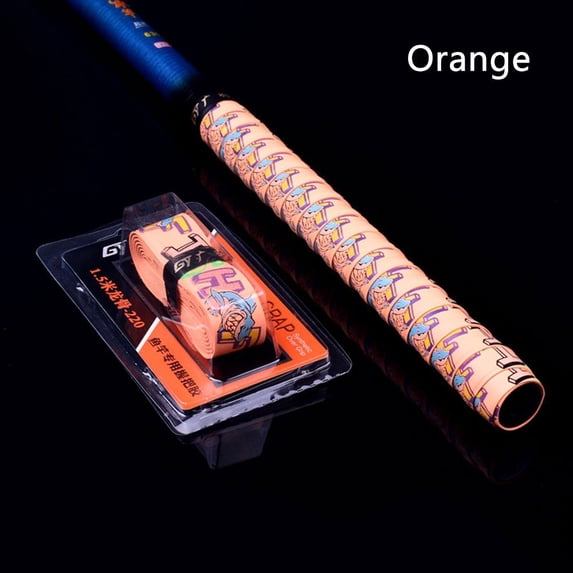 1.5m Keel Design Windings Over Bicycle Handle Tennis Squash Racket Grip Tape Badminton Sweatband Sweat Absorbed Anti-slip Band ORANGE