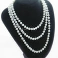 thumbnail image 1 of 1.5m Retro Women Lady Simulated Pearls Long Necklace Chain For Sweater Decoration LNU, 1 of 3