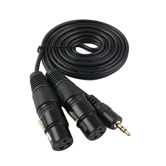 1.5m XLR 3-pin Female to 3.5mm Male Splitter Clear Signal Stereo Audio Cable,1#