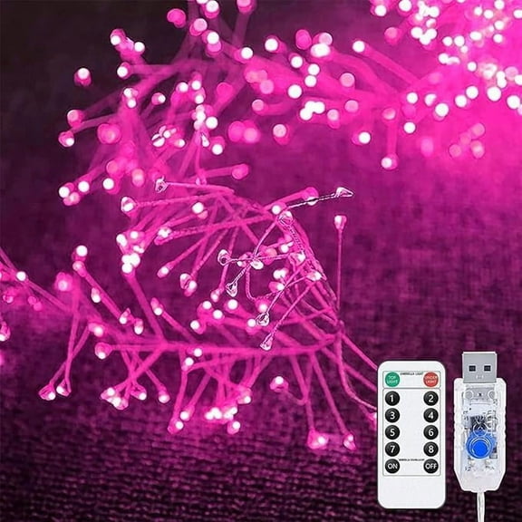 WE 1.5m50 LED Starry Lights USB Powered Waterproof Cluster Lights Copper Wire Fairy Light Firecracker String Light for Ceiling Bedroom Wreath Window Wedding Christmas Tree (Blue)