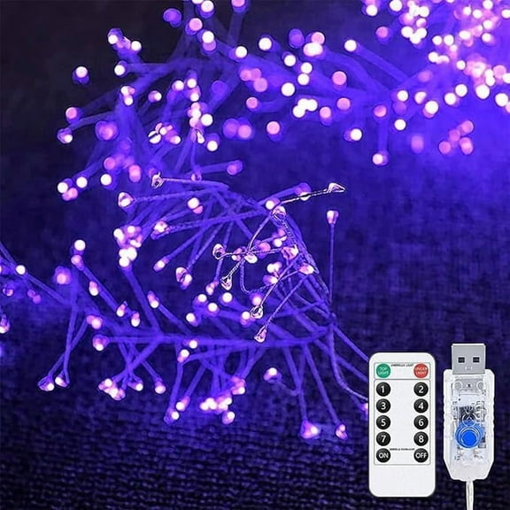 WE 1.5m50 LED Starry Lights USB Powered Waterproof Cluster Lights Copper Wire Fairy Light Firecracker String Light for Ceiling Bedroom Wreath Window Wedding Christmas Tree (Blue)