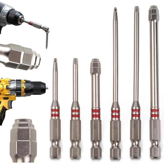 1.5mm-6mm Pagoda Shaped Hexbit Set, 6Pcs All in One Pagoda Hex Screwdriver Drill Bit, Anti-Slip & Magnetic Taper Hex Bits, A Single Bit Can Tighten Nuts Ranging, for Drills and Wrenches (1*)