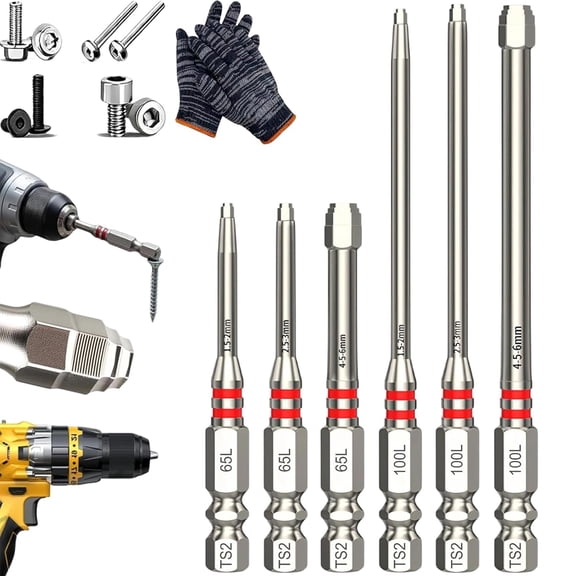 1.5mm-6mm PagodaShaped HexBit Set, 6pcs All in One Pagoda Hex Screwdriver Bit Set, High-Magnetic Screwdriver Drill Bit Set, Pagoda Hex Bits with Magnetic Hex Shank for Electric Drills Wrenches (1pcs)