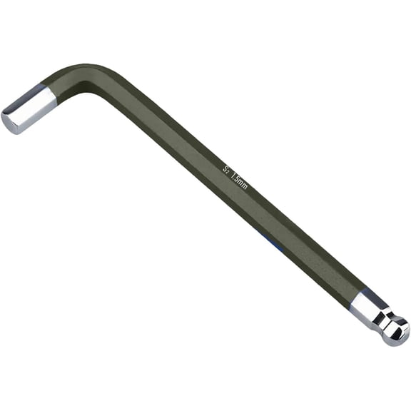 1.5mm Ball End Allen Hex Key Wrench, Inner Hexagon Spanner, L Shaped Long Arm S2 Steel Repairing Tool