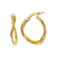 thumbnail image 1 of 1.5mm Bent Oval Hoop Earrings in 14k Yellow Gold, 21mm (13/16 Inch), 1 of 2