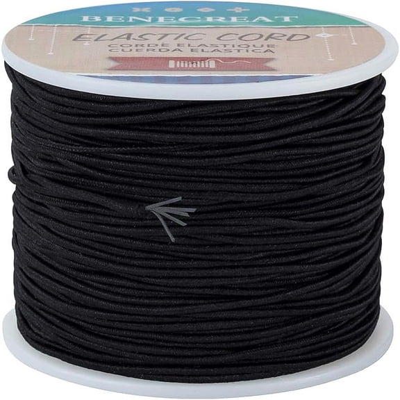 1.5mm Black Elastic Cord 76 Yard Stretch Thread Beading Cord Fabric Crafting String Craft
