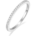 thumbnail image 1 of 1.5mm Gold Plated Eternity Bands for Women 925 Sterling Silver Half Eternity Stackable CZ Engagement Ring for Women Size 3-10, 1 of 9