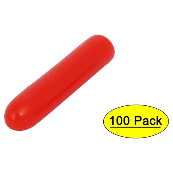 1.5mm Inner Dia Rubber Insulated End Cap Screw Thread Protector Cover Red 100pcs