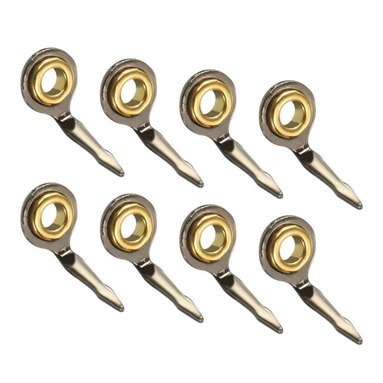 1.5mm Iron Fishing Rod Guide Repair Kit Eyelet Replacement, Golden 8 Pack