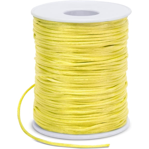 1.5mm Nylon Cord 328 Feet Satin String for Bracelets, Bracelet Thread Bead Jewelry Making, Necklace, Chinese Knotting, Beading, DIY Crafts (Yellow) Yellow x