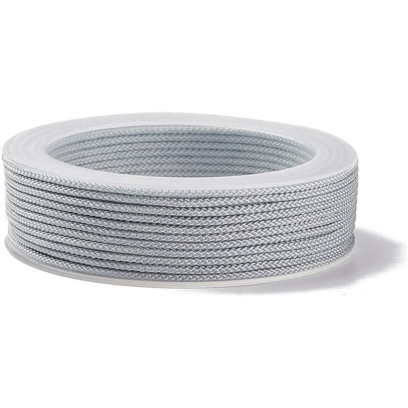 1.5mm Nylon Rope Beaded Wire Suitable for lace Bracelet Chinese Knot Necklace Jewelry Making 13 Yards Silver