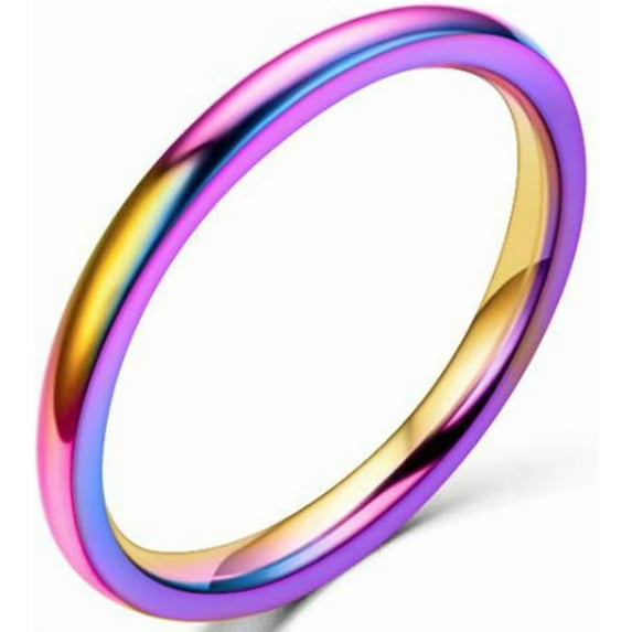 1.5mm Stainless Steel Classical Plain Stackable Wedding Band Ring ...