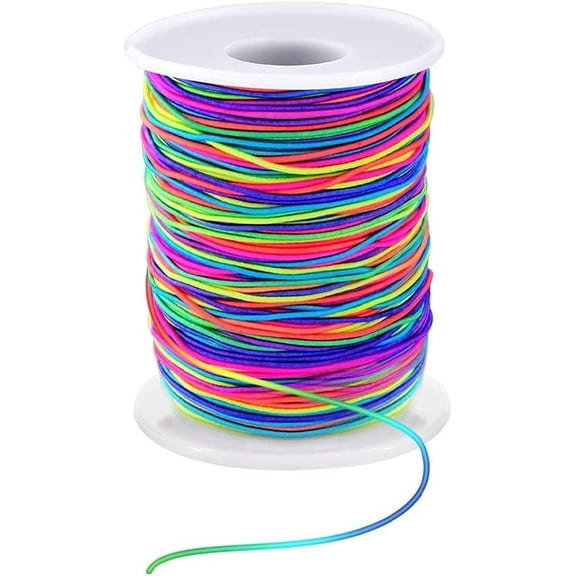 1.5mm Stretchy Bracelet String, Sturdy Rainbow Elastic String Elastic Cord for Jewelry Making, Necklaces, Beading and Crafts