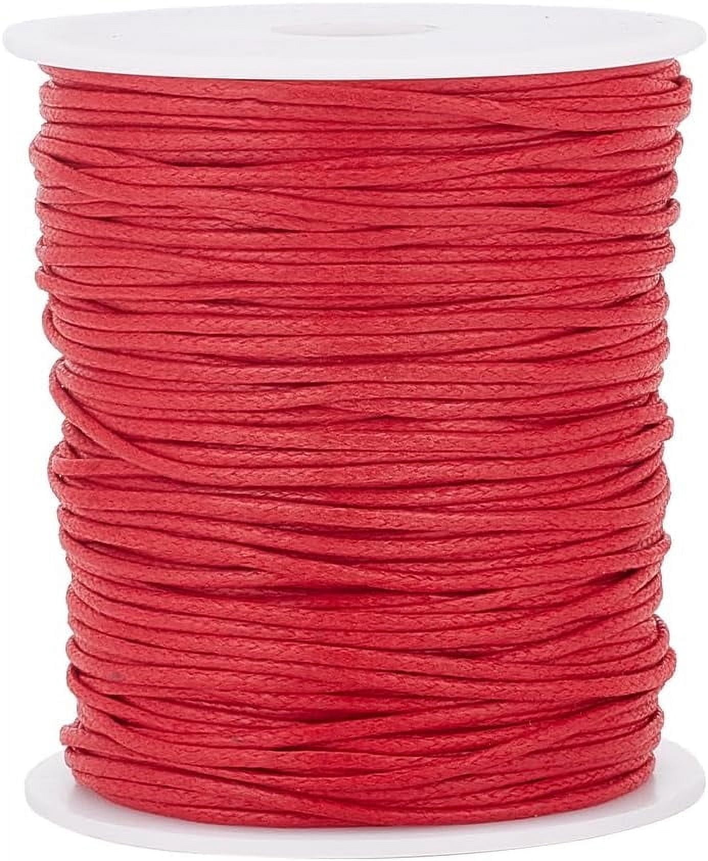 Mandala Crafts 1.5mm 109 Yards Dark Red Cotton Waxed Cord For Jewelry Making Bracelet Cord Waxed String - Beading String Thread Jewelry Cords For Necklaces String
