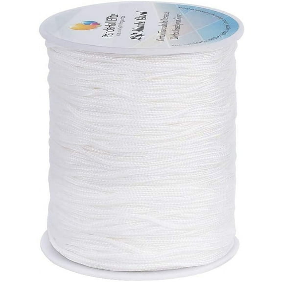 1.5mm White Nylon String 100 Yards Lift Shade Cord Blinds Pull String Wind Chime String Beading String Kumihimo Macrame Thread for Windows Roman Shade Repair Friendship Bracelets